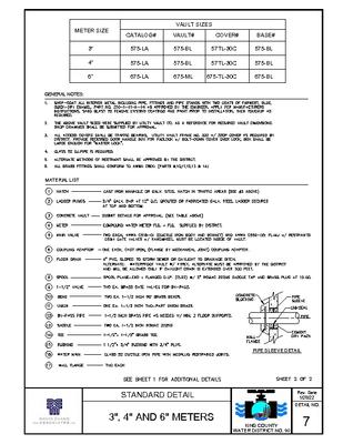Standard Detail 3", 4" and 6" Meters